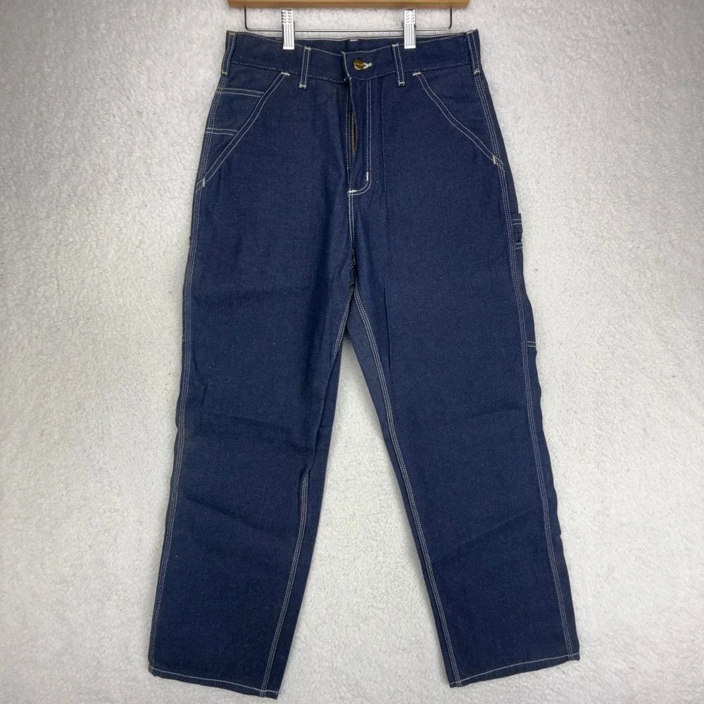 Carhartt B03 DNM Mens Denim Logger Dungaree Carpenter Pants Blue 29x30 NWT